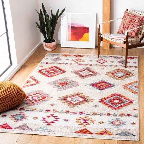 Safavieh Rectangular Adirondack Global Area RugBeige & Red 6 x 9 ft. - ADR252B-6