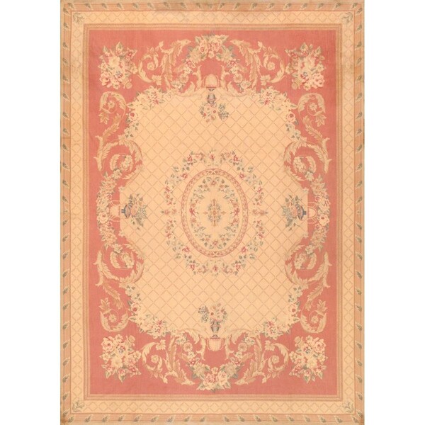 Pasargad Home Abusson Hand-Knotted Wool Rectangle Area Rug 8 ft. 5 in. x 11 ft. 7 in. - 59741