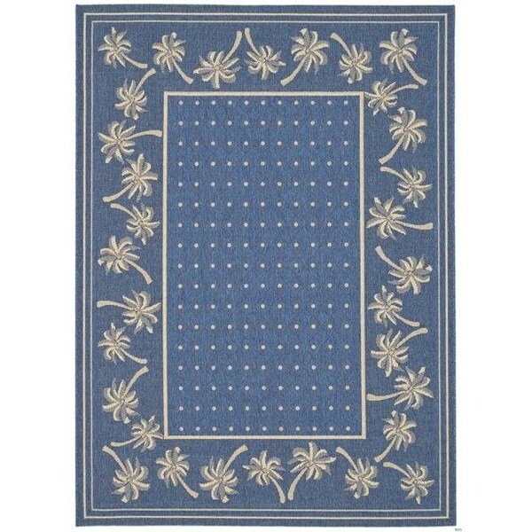 Safavieh 2 Ft. -7 In. X 5 Ft. Small Rectangle Indoor-Outdoor Courtyard- Blue And Ivory- Machine Made Rug - CY5148C-3