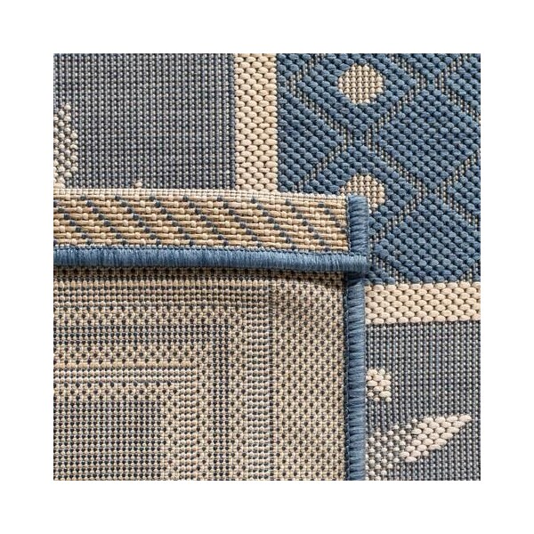 Safavieh 2 Ft. -7 In. X 5 Ft. Small Rectangle Indoor-Outdoor Courtyard- Blue And Ivory- Machine Made Rug - CY5148C-3
