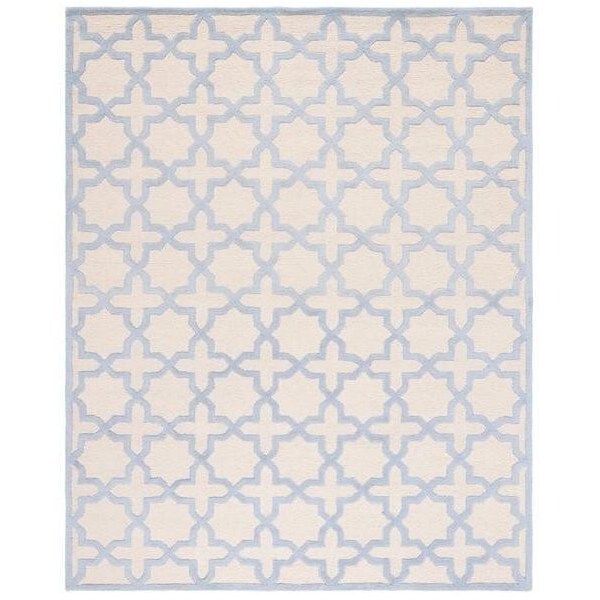 Safavieh Cambridge Hand Tufted Round RugIvory & Light Blue 6 x 6 ft. - CAM125F-6R