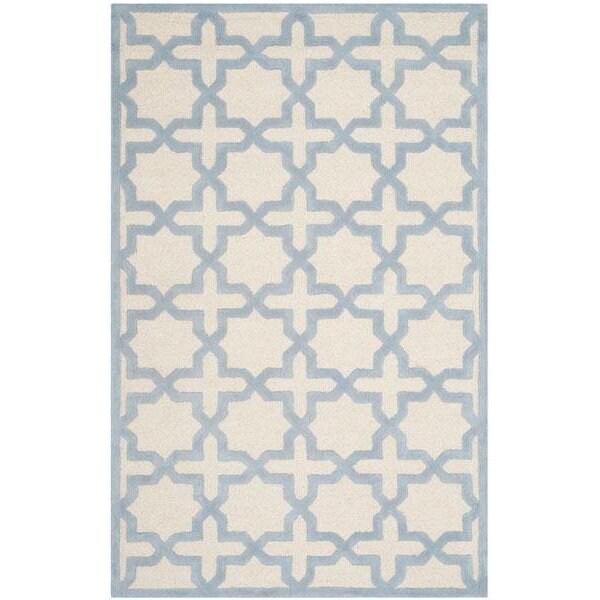 Safavieh Cambridge Hand Tufted Round RugIvory & Light Blue 6 x 6 ft. - CAM125F-6R