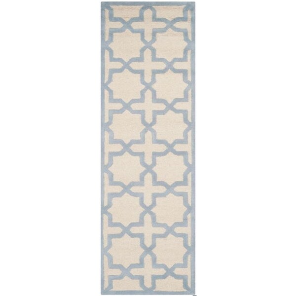 Safavieh Cambridge Hand Tufted Round RugIvory & Light Blue 6 x 6 ft. - CAM125F-6R