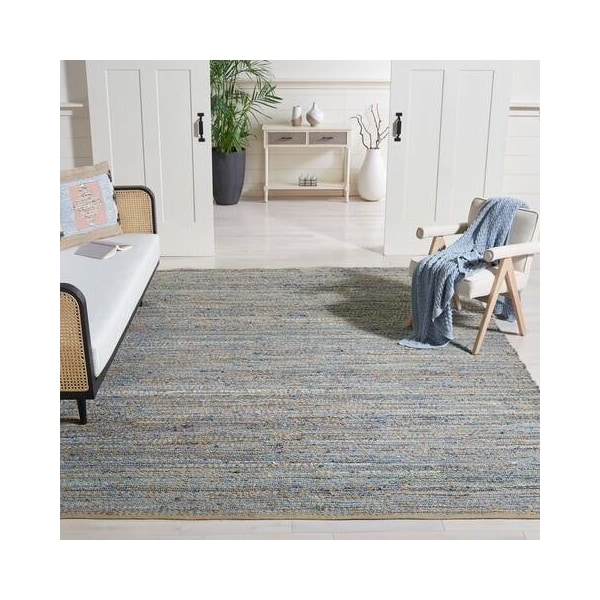 Safavieh Cape Cod Hand WOVEN Runner Rug- Natural - Blue- 2 ft. 3 in. x 8 ft. - CAP351A-28