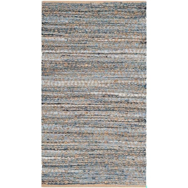 Safavieh Cape Cod Hand WOVEN Runner Rug- Natural - Blue- 2 ft. 3 in. x 8 ft. - CAP351A-28