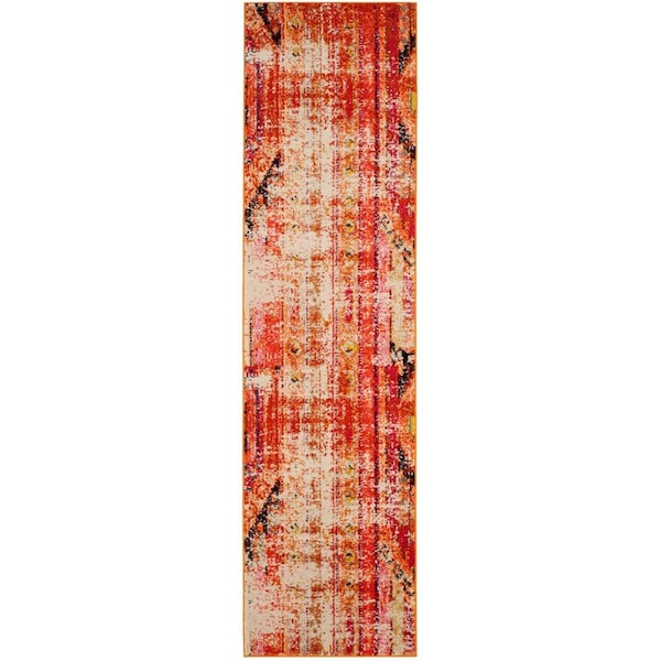 Safavieh 2 ft.-2 in. x 6 ft. Monaco Power Loomed Runner Rug, Orange and Multi - MNC222H-26