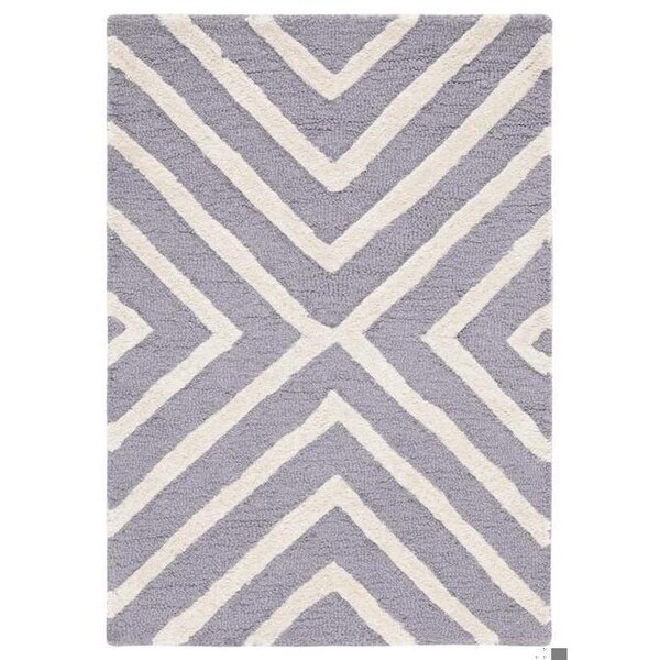 Safavieh Cambridge Hand Tufted Runner Rug- Silver - Ivory- 2 ft. 6 in. x 16 ft. - CAM129D-216