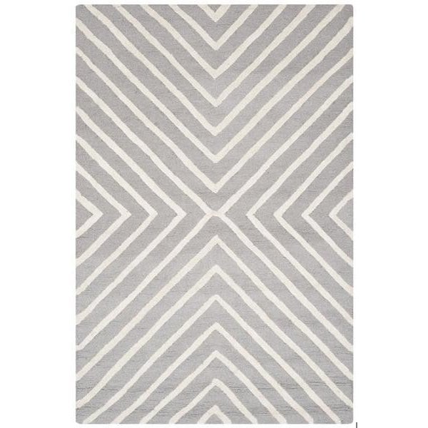 Safavieh Cambridge Hand Tufted Runner Rug- Silver - Ivory- 2 ft. 6 in. x 16 ft. - CAM129D-216