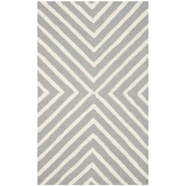 Safavieh Cambridge Hand Tufted Runner Rug- Silver - Ivory- 2 ft. 6 in. x 16 ft. - CAM129D-216