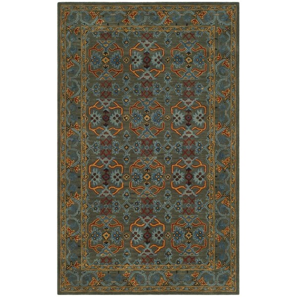 Safavieh Heritage Hand Tufted Rectangle RugSage & Blue 4 x 6 ft. - HG741W-4
