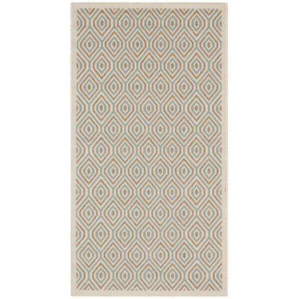 Safavieh Veranda Power Loomed Small Rectangle Rug- Cream - Aqua- 2 ft. 7 in. x 5 ft. - VER003-0213-3