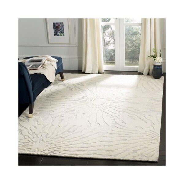 Safavieh Bella Hand Tufted Runner Rug, Silver and Ivory - 2 ft.-3 in. x 7 ft. - BEL129A-27