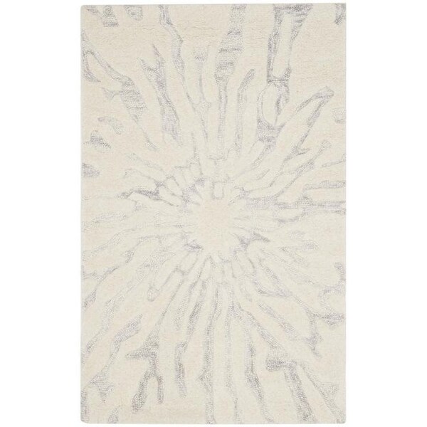 Safavieh Bella Hand Tufted Runner Rug, Silver and Ivory - 2 ft.-3 in. x 7 ft. - BEL129A-27