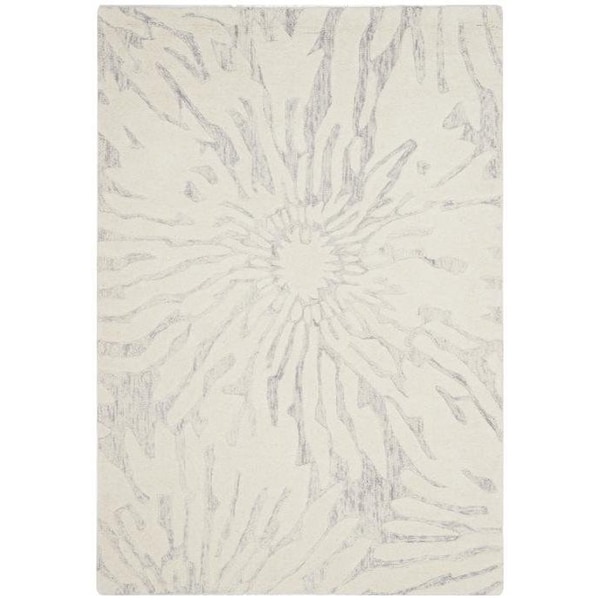 Safavieh Bella Hand Tufted Runner Rug, Silver and Ivory - 2 ft.-3 in. x 7 ft. - BEL129A-27