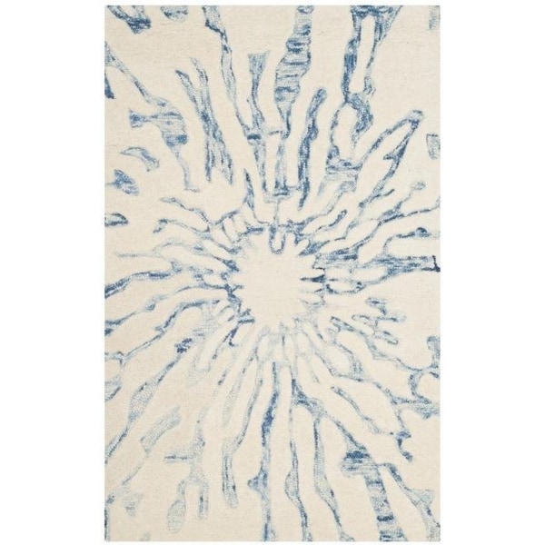 Safavieh Bella Hand Tufted Accent Area Rug, Dark Blue and Ivory - 2 ft.-6 in. x 4 ft. - BEL129B-24