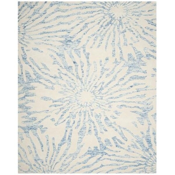 Safavieh Bella Hand Tufted Accent Area Rug, Dark Blue and Ivory - 2 ft.-6 in. x 4 ft. - BEL129B-24
