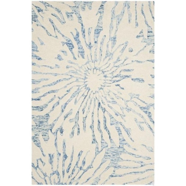 Safavieh Bella Hand Tufted Accent Area Rug, Dark Blue and Ivory - 2 ft.-6 in. x 4 ft. - BEL129B-24