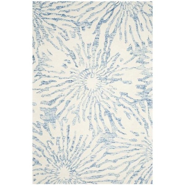 Safavieh Bella Hand Tufted Accent Area Rug, Dark Blue and Ivory - 2 ft.-6 in. x 4 ft. - BEL129B-24