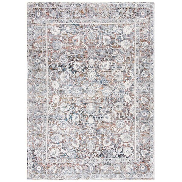 Flowers First 2 ft. 6 in. x 8 ft. Limitee Traditional Rectangle Power Loomed Rug; Grey & Beige - FL1887942