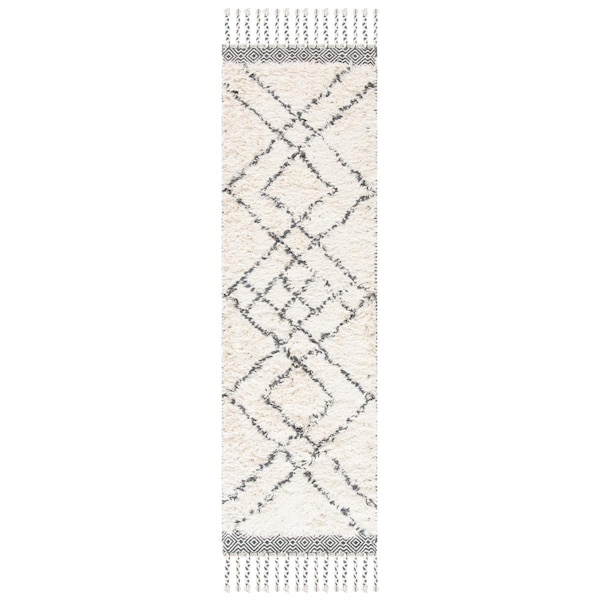 Safavieh 2 ft. 3 in. x 8 ft. Hand Loomed Bohemian Casablanca Runner Rug, Ivory & Charcoal - CSB254A-28