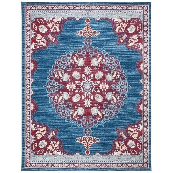 Safavieh 3 x 5 ft. Brentwood Power-Loomed Rectangle Rug Navy & Burgundy - BNT867P-3