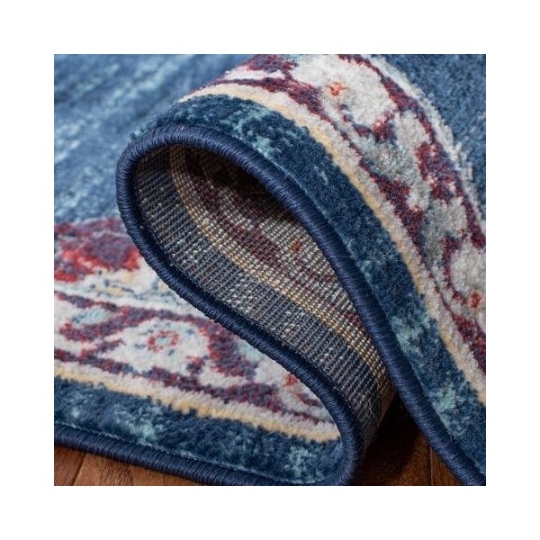 Safavieh 3 x 5 ft. Brentwood Power-Loomed Rectangle Rug Navy & Burgundy - BNT867P-3