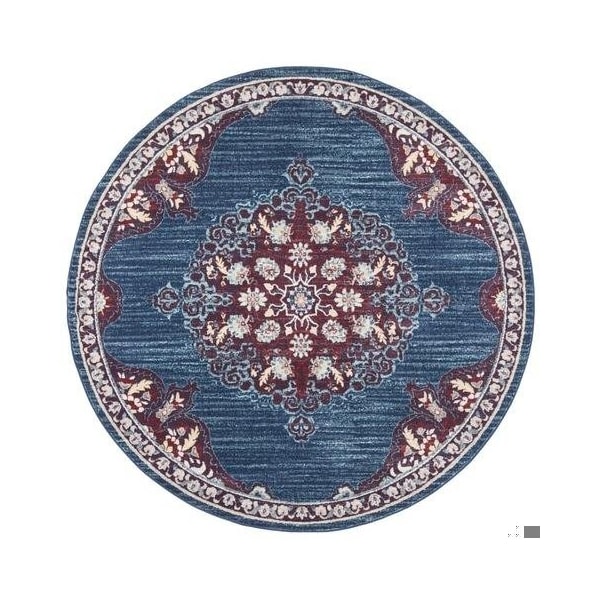 Safavieh 3 x 5 ft. Brentwood Power-Loomed Rectangle Rug Navy & Burgundy - BNT867P-3