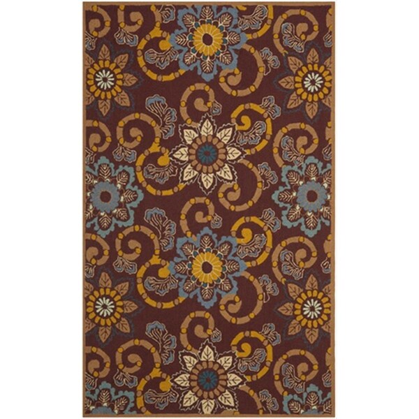 Safavieh 4 x 6 ft. Small Rectangle, Indoor - Outdoor Four Seasons Burgundy Hand Hooked Rug - FRS513B-4