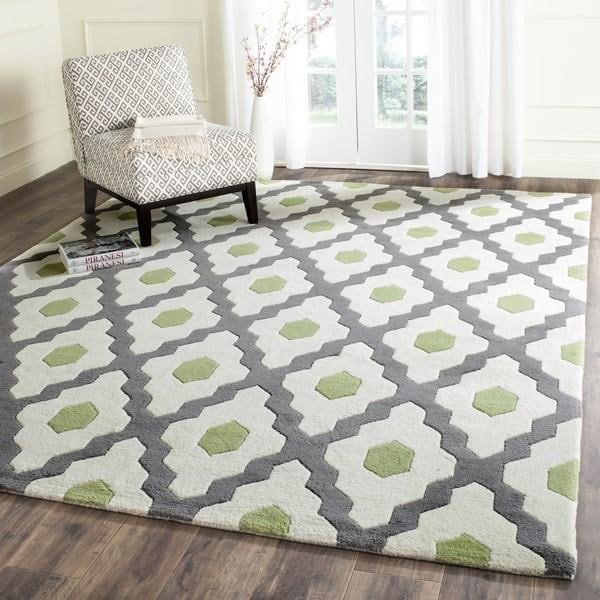 Safavieh Chatham Large Rectangle Rugs, Dark Grey and Ivory - 8 ft.-9 in. x 12 ft. - CHT748K-9