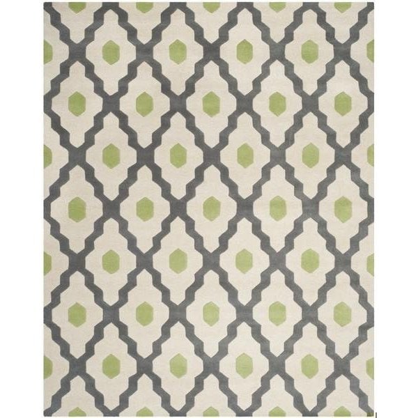 Safavieh Chatham Large Rectangle Rugs, Dark Grey and Ivory - 8 ft.-9 in. x 12 ft. - CHT748K-9