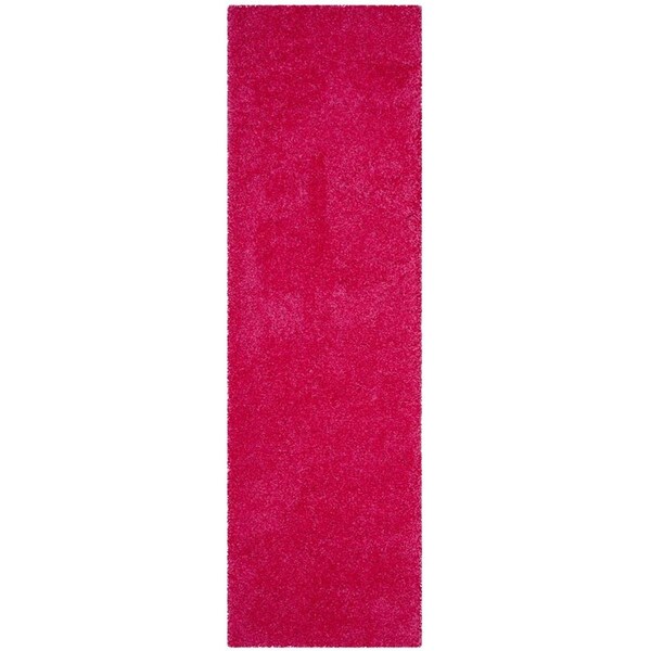 Safavieh 2 ft. 3 in. x 6 ft. SGL-Laguna Shag Power Loomed Runner Area Rug; Fuchsia - SGL303J-26