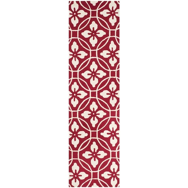 Safavieh Four Seasons Runner Hand Hooked RugRed & Ivory 2 ft.-3 in. x 8 ft. - FRS236R-28