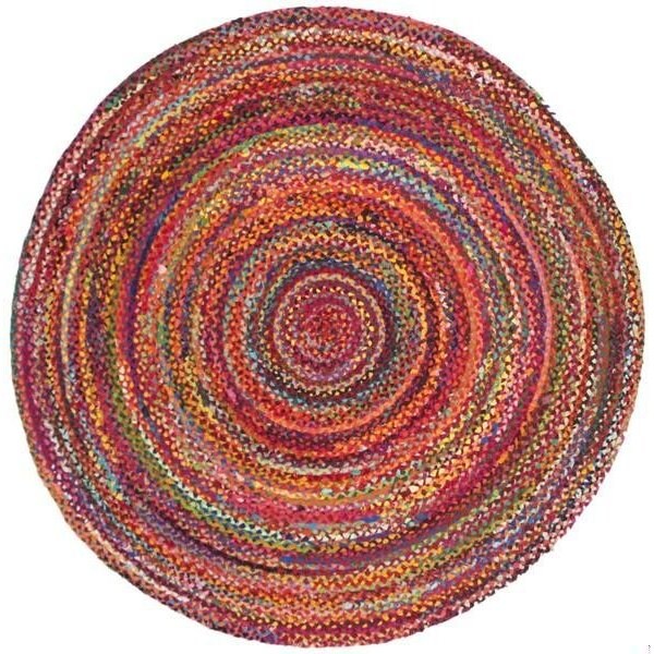 Safavieh Braided Global Round Hand-Woven RugsRust & Multi Color 3 x 3 ft. - BRD452P-3R