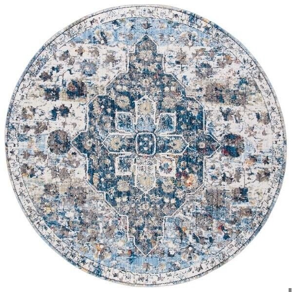 Safavieh 7 x 7 ft. Bristol Contemporary Round Area RugCream & Blue - BTL365A-7R