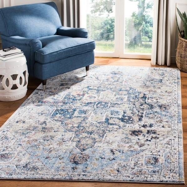 Safavieh 7 x 7 ft. Bristol Contemporary Round Area RugCream & Blue - BTL365A-7R