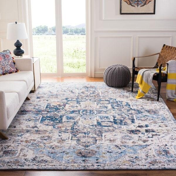 Safavieh 7 x 7 ft. Bristol Contemporary Round Area RugCream & Blue - BTL365A-7R