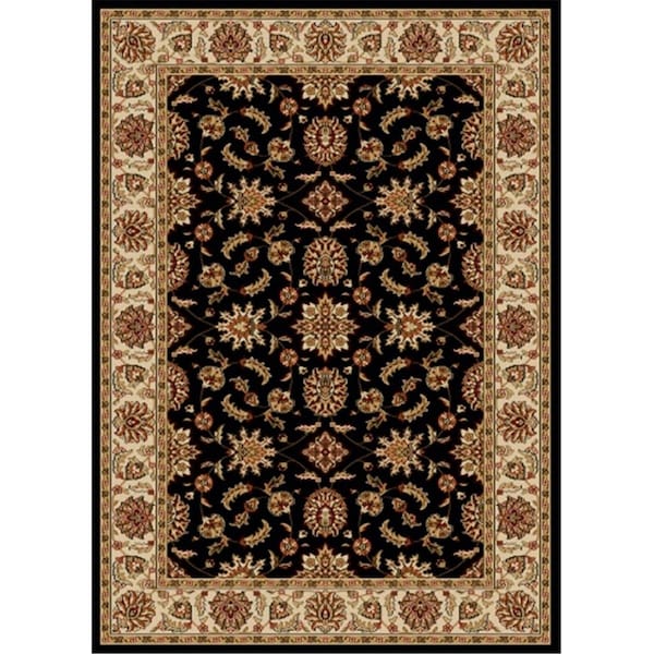 Auric 1592-1012-BLACK Como Rectangular Black Traditional Italy Area Rug7 ft. 9 in. W x 11 ft. H - AU860438