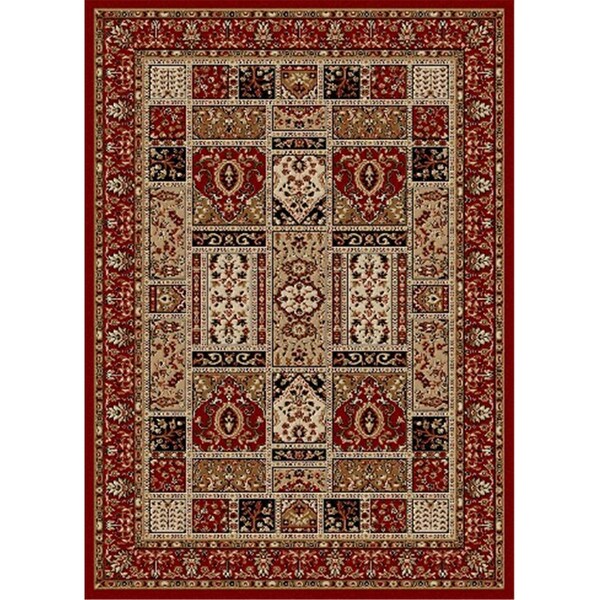 Radici Usa 1834-2010-RED Como Rectangular Red Traditional Italy Area Rug- 3 ft. 3 in. W x 4 ft. 11 in. H - 1834/2010/RED