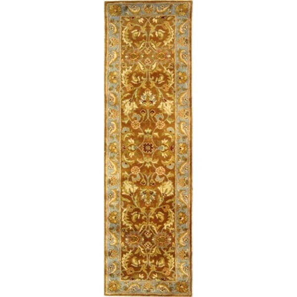 Safavieh 2 ft. - 3 in. x 18 ft. Runner- Traditional Heritage Brown And Blue Hand Tufted Rug - HG812A-218