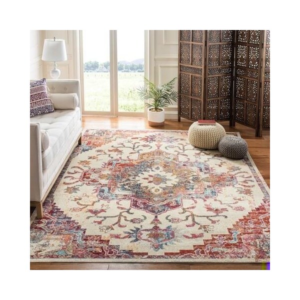 Safavieh 4 x 6 ft. Crystal Rectangle Power-Loomed Rug Light Blue & Burgundy - CRS501F-4