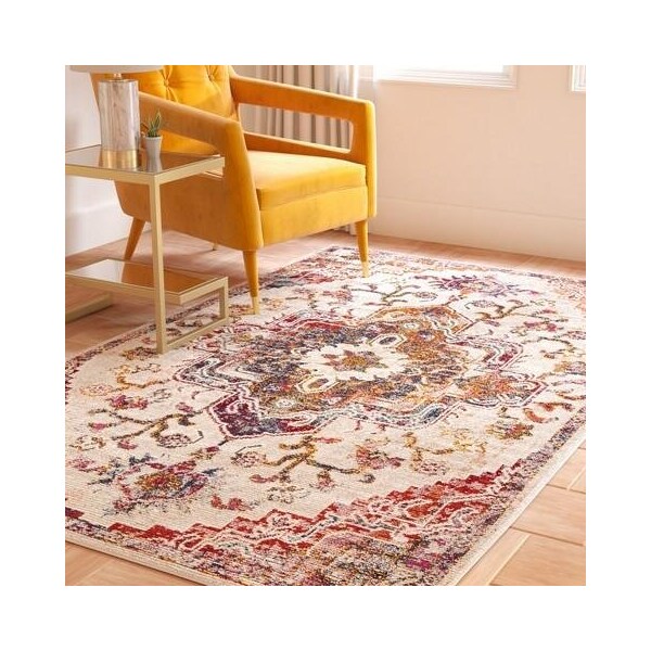 Safavieh 4 x 6 ft. Crystal Rectangle Power-Loomed Rug Light Blue & Burgundy - CRS501F-4