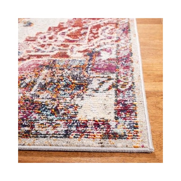 Safavieh 4 x 6 ft. Crystal Rectangle Power-Loomed Rug Light Blue & Burgundy - CRS501F-4