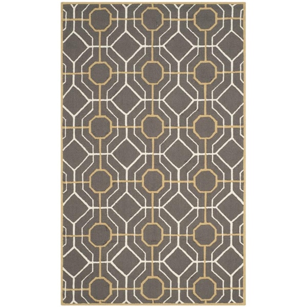 Safavieh Four Seasons Hand Hooked Runner Rug- Dark Grey - Ivory- 2 ft. 3 in. x 8 ft. - FRS244C-28