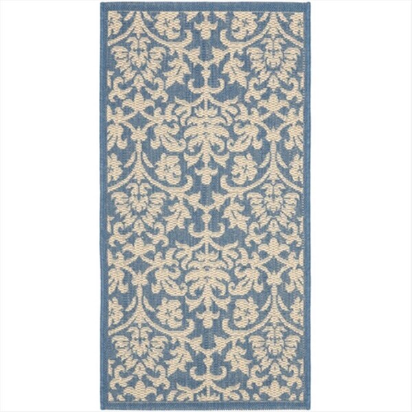 Safavieh 2 Ft. X 3 Ft. -7 In. Accent Indoor-Outdoor Courtyard- Blue And Natural- Machine Made Rug - CY3416-3103-2
