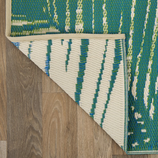 World Rug Gallery Tropical Floral Reversible Plastic 3'x5' Green Outdoor Rug - 6051GREEN3X5