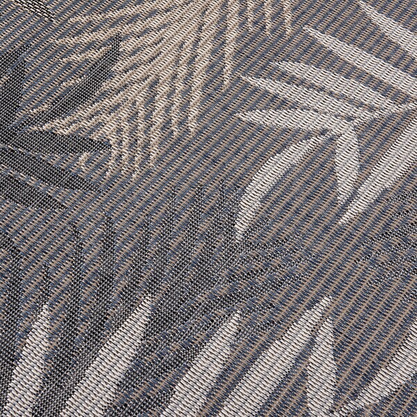 World Rug Gallery Bahama Palm Frond Indoor/Outdoor Non-Shedding Area Rug 5' x7' Gray - 430GRAY5X7