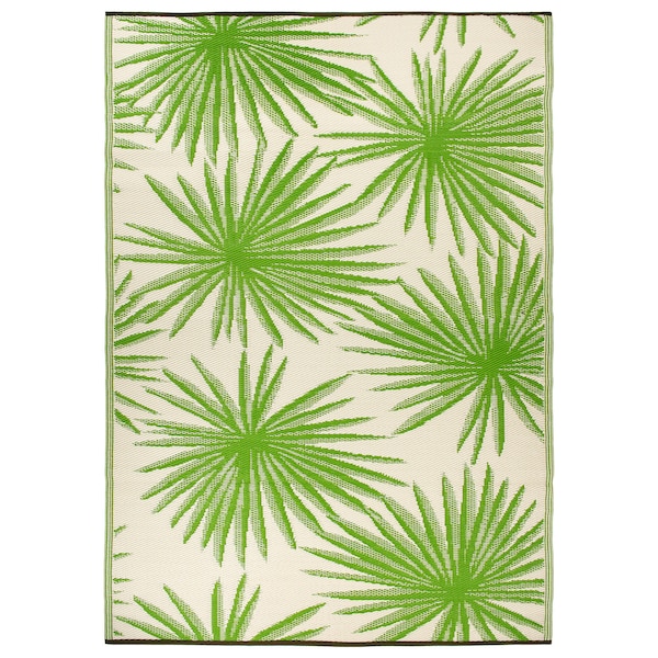 World Rug Gallery Floral Tropical Reversible Recycled Plastic 3' X 5' Green Outdoor Rug - 6075GREEN3X5