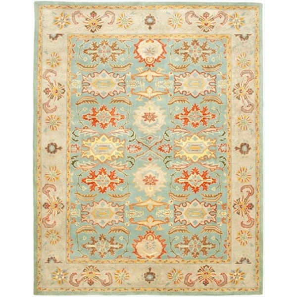Safavieh 3 x 5 ft. Small Rectangle- Traditional Heritage Light Blue And Ivory Hand Tufted Rug - HG734A-3