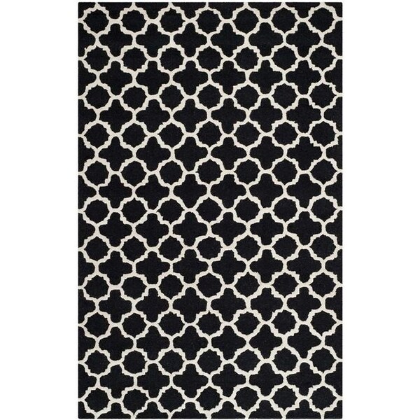 Safavieh Cambridge Hand Tufted Runner Rug- Black - Ivory- 2 ft. 6 in. x 6 ft. - CAM130E-26
