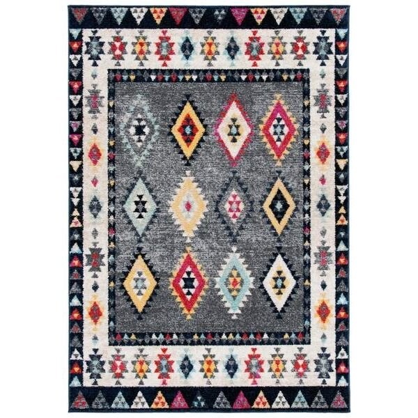 Safavieh Adirondack Global Rectangular Area RugGrey & Ivory 6 x 9 ft. - ADR270F-6